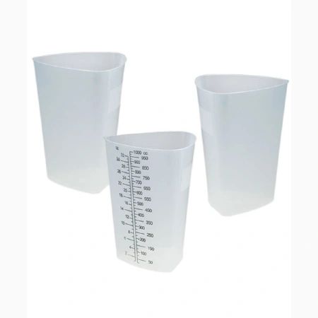 Graduated Container Plastic 1000mL Non-Sterile Reusable Translucent , 200/Case , Medegen H971-01