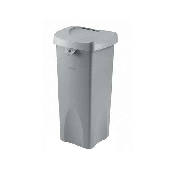 Trash Can Slim Jim Resin 16x16-4/5x34" Rectangle 23gal Hinge Lid For Recycling Beige , Rubbermaid 2001584