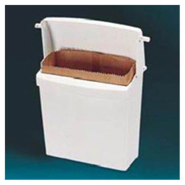 Trash Can Plastic 12-1/2x5-1/4x10-3/4" Rectangle Tight-Fitting Lid For Sanitary Napkins White Each , Rubbermaid RUBB6140