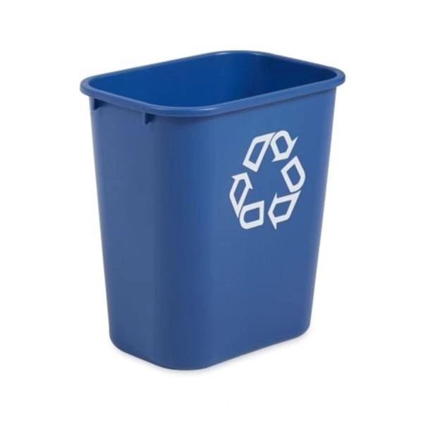 Trash Can Resin Medium 14-4/10x1-2/10x15" Rectangle 7gal No Lid Deskside/Recycling Blue , 12/Case , Rubbermaid - FG295673BLUE