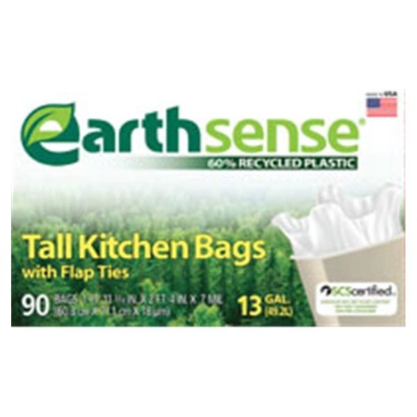 Trash Bag 13gal LLDPE 0-7/10mm Earthsense Tall 23-3/4x28" White 60% Recycled 90/Box, 6 BX/Case , Berry GES6FK90