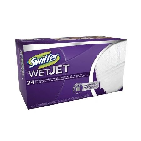 Wet Mop Pad Swiffer WetJet White Cotton Reusable , 96/Case , MC 08443