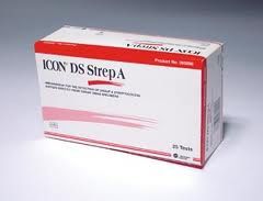 Rapid Test Kit Icon DS Infectious Disease Immunoassay Strep A Test Throat / Tonsil Saliva Sample 25 Tests/Box , 100/Case , Hemocue 395098A