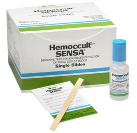 Hemoccult Sensa Single Slides Colorectal Cancer Screening Fecal Occult Blood Test (FOBT) Stool Sample 100 Tests/Box , 10 Box/Case , Hemocue 64151A