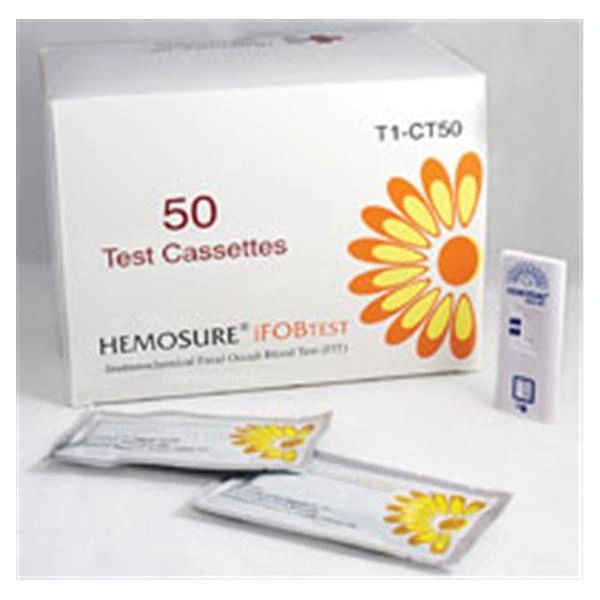 Hemosure iFOB: Immunological Fecal Occult Blood Test Kit With Cassettes Only 50 Count 50/Box, 10 Box/Case , Hemosure T1-CT50