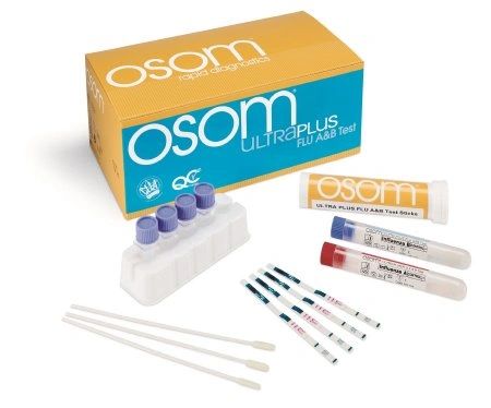 Influenza A + B Test Nasal Swab / Nasopharyngeal Swab Sample Rapid Test Kit Infectious Disease Immuno assay 25 Tests/Box , 18 Box/Case , OSOM Ultra Plus 1032