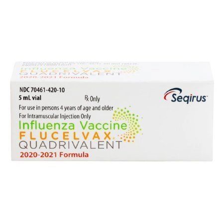 Flucelvax Quadrivalent 2020 - 2021 Flu Vaccine 60 mcg / 0.5 mL Indicated For People 4 Years of Age and Above Multiple Dose Vial 5 mL, Seqirus 70461042010