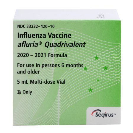 Afluria Quadrivalent 2020 - 2021 Flu Vaccine 60 mcg / 0.5 mL Indicated for People 6 Months of Age and Above Multiple Dose Vial 5 mL , Seqirus 33332042010