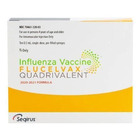 Flucelvax Quadrivalent 2020 - 2021 Flu Vaccine 60 mcg / 0.5 mL Indicated For People 4 Years of Age and Above Prefilled Syringe 0.5 mL , Seqirus 70461032003