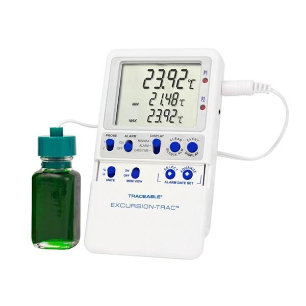 Thermometer Data Logging Traceable Excursion Trac -50 to 70C Bottle Probe White , 15081123