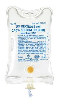 Caloric Agent Dextrose / Sodium Chloride, Preservative Free 5% - 0.45% Intravenous IV Solution Flexible Bag 500 mL , Each , Hospira 792603