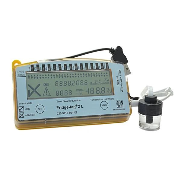 Freezer Vaccine Data Logger with Alarm Fridge-tag 2L Fahrenheit / Celsius -22° to +131°F (-30° to +55°C) Glycol Bottle Probe Battery Operated , Thermco BERFREEZTAG2L