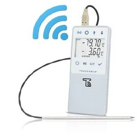 Ultra-Low Freezer Data Logger with Alarm TraceableLIVE Fahrenheit / Celsius -130° to +221°F (-90° to +105°C) Stainless Steel Probe Battery Operated , Control 6510