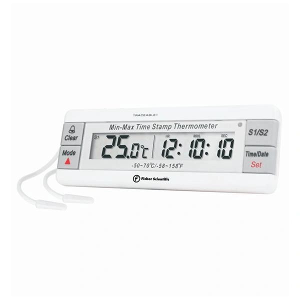 Thermometer Laboratory Traceable -50 to 70C/-58 to 158F LCD Digital Display 2 Bottle Probe , Control S98183