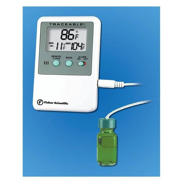 Thermometer Laboratory Traceable -50 to 70C/-58 to 158F Digital Triple LCD Display Bottle Sensor, Fisher Scientific S66278