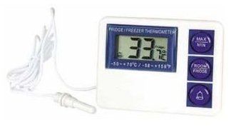 Thermometer Laboratory -50 to 70C Internal/-10 to 50C External Digital Display Waterproof Sensor Blue/White , VWR 82021-172