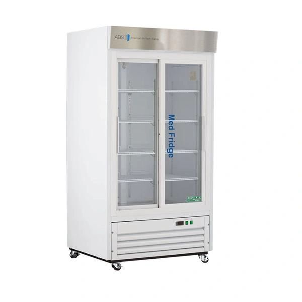 Refrigerator Laboratory/Pharmacy Standard 33 Cu Ft Keyed Door 2 Sliding Glass Doors +2 to 8°C Cycle Defrost , ABS PH-ABT-HC-S33G