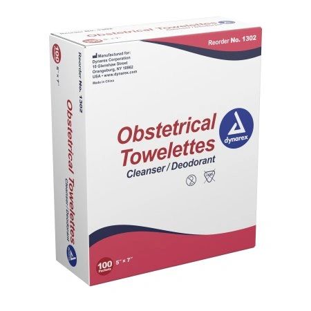 Obstetrical Wipe Individual Packet BZK (Benzalkonium Chloride) Ethyl Alcohol Scented 100/box , 10 Box/Case , Dynarex 1302