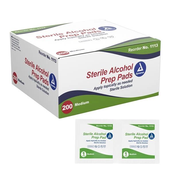 Alcohol Prep Pad Medium Sterile 2000/Case , Dynarex 1113