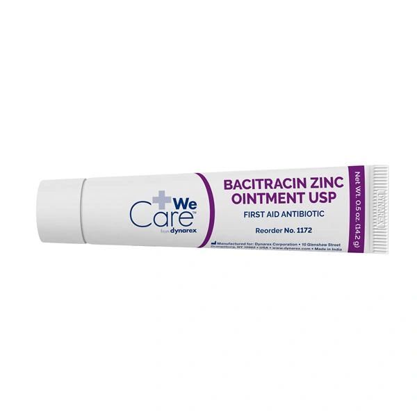 Bacitracin Zinc Topical Ointment Bacitracin Zinc 500u/gm 0.5oz/Tube, 72 TB/CA , Dynarex 1172