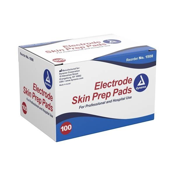 Electrode Prep Pad Dynamed Skin Preparation 100/Box, 10 BX/CA , Dynarex 1508