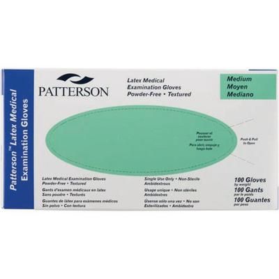 Latex PF Exam Gloves Medium 7 – 7-1/2, Green 100/Box , 10 Box/Case , Patterson 07-0884734