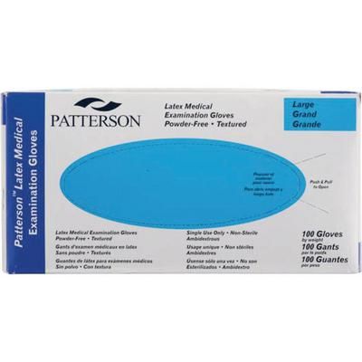 Latex PF Exam Gloves Large 8 – 8-1/2, Blue 100/Box , 10 Box/Case , Patterson 07-0884742