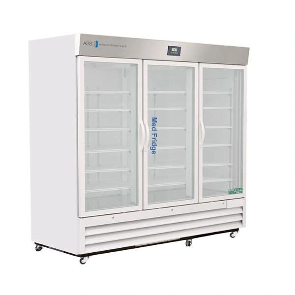 Refrigerator Pharmaceutical/Vaccine Premier MedFridge 72 Cu Ft Keyed Door Lock 3 Glass Slide Doors 2 to 8C Cycle Defrost , ABS PHABTHC72G