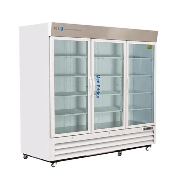 Refrigerator Pharmaceutical/Vaccine Premier MedFridge 72 Cu Ft Keyed Door Lock 3 Swing Glass Doors 2 to 8C Cycle Defrost , ABS PHABTHCS72G