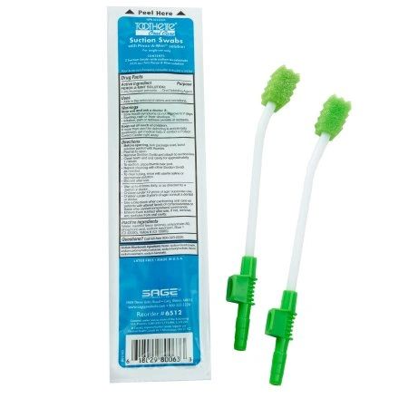 Toothette Swab Suction 100/Case , Sage 6512