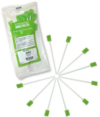 Toothette Plus Oral Swab Disposable Individually Wrapped 200/Pack , 800/Case, Sage 6070