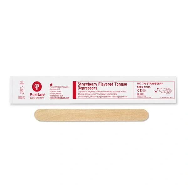 Tongue Blade Wood Non Sterile Junior Strawberry Flavor 50/Box, 20 BX/Case , Puritan 710 STRAWBERRY