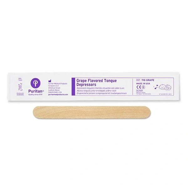 Tongue Depressor Wood Non Sterile Junior Grape Flavor 1000/Case , Puritan 710 GRAPE