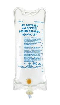 Caloric Agent Dextrose / Sodium Chloride, Preservative Free 5% - 0.225% Intravenous IV Solution Flexible Bag 1000 mL , 12/Case , Hospira 792409