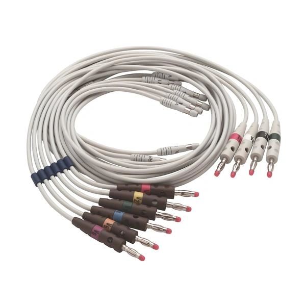 Replaceable Lead Set Aha, Pinch Clip, 4 Limb Leads, 6 Precordial CP 100 CP 200 Electrocardiograph, Patient Cable , Welch-Allyn 401129