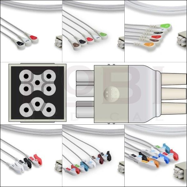 ECG/EKG Multi-Link Leadwire Set, 3-Lead Grabber, AHA , VYAIRE 394111-013