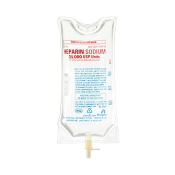 Anticoagulant Heparin Sodium, Porcine / 0.45% Sodium Chloride, Preservative Free 100 U / mL Intravenous Solution Flexible Bag 250 mL , 24/Case , Hospira 765062 , 00409-7650-62