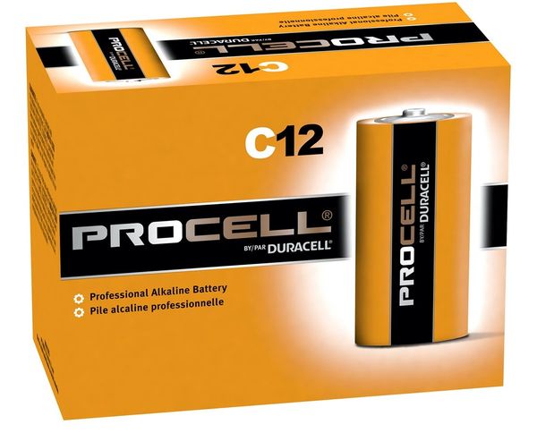 Battery Procell C Alkaline 12/Bx, 6 BX/Case , Duracell PC1400CS