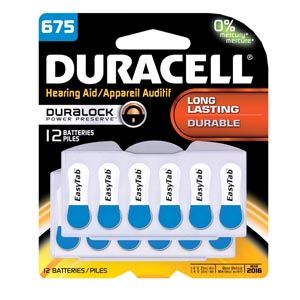 Zinc-Air Battery Duracell 675 Cell 1.4V Disposable 6 Pack , 6 Packs/Box, 6 Box/Case , Duracell DA675B12RC