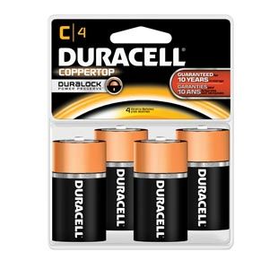 Battery, Alkaline, Size C, 4pk, 18 pk/cs , Duracell MN1400R4ZX