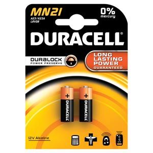 Battery, Alkaline, Size 12V, 2pk, 6pk/bx , 10 Box/Case (UPC# 66150) , Duracell MN21B2PK