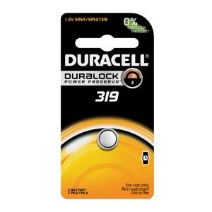 Battery, Silver Oxide, Size 319, 1.5V, 6/bx, 30 bx/cs , Duracell D319BPK