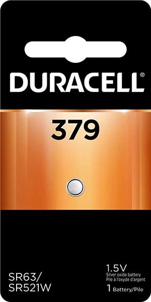 Battery, Silver Oxide, Size 379, 1.5V, 6/bx, 30 bx/cs (UPC# 66138) , Duracell D379BPK