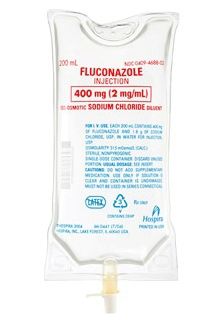 Antifungal Fluconazole in Saline, ISO-OSM, Preservative Free 2 mg / mL Intravenous Injection Piggyback Container 200 mL, 6/Case , Hospira 468802 , 00409-4688-02