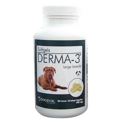 Derma-3 Soft Gels Large Breed , 250/Bottle , Ceva FNOME003250