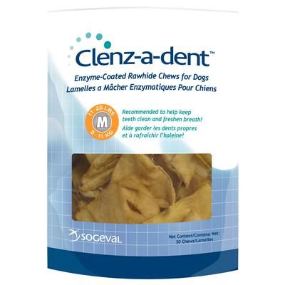 Clenz-A-Dent Rawhide Chews Medium, 30/Pkg , CEVA CLE06230