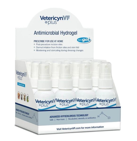 Vetericyn Plus VF (Veterinary Formula) Hydrogel Dispensing Kit (Twelve 2oz Spray Bottles) , Vetericyn 95248