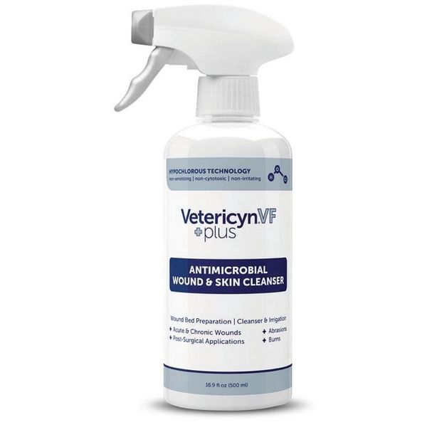 Vetericyn Plus VF (Veterinary Formula) Antimicrobial Wound and Skin Cleanser, 16.9oz , Vetericyn 2000