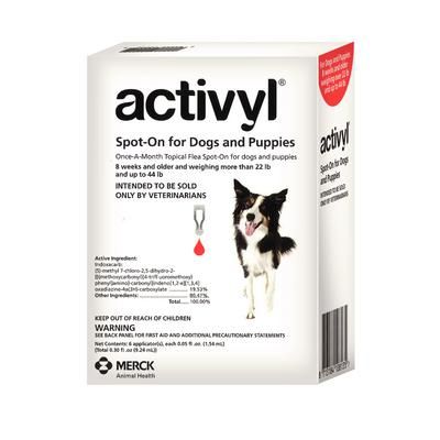 Activyl for Dogs , 6 Doses x 6 Boxes , (4-14 lb) Blue , Merck 104482