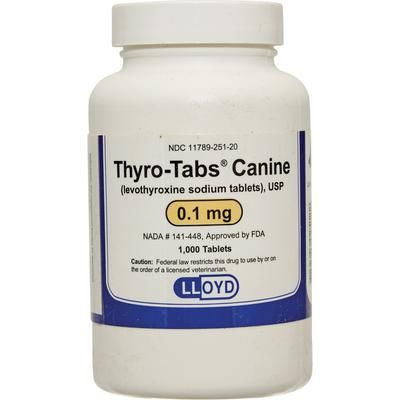 Thyro-Tabs Canine Levothyroxine Sodium Tablets 0.1 mg ,1000/Bottle , LLOYD 2512